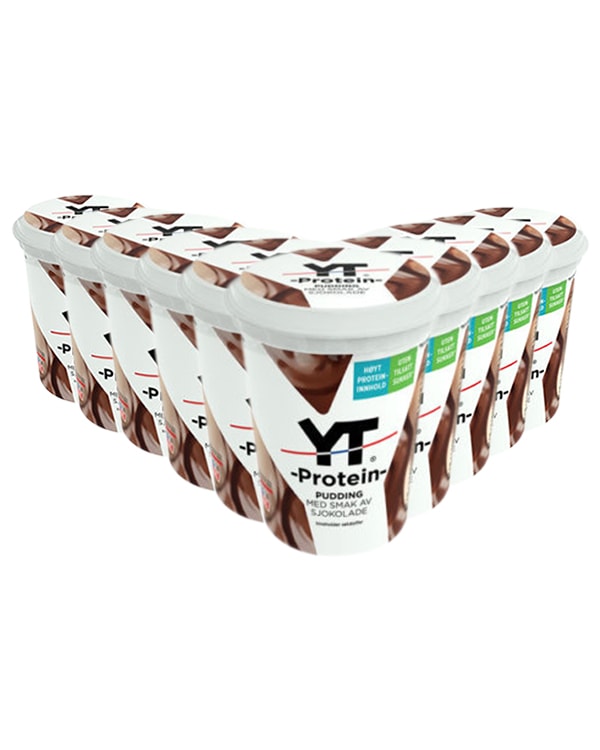 YT Proteinpudding Sjokolade 10x190g - TIPAKNING