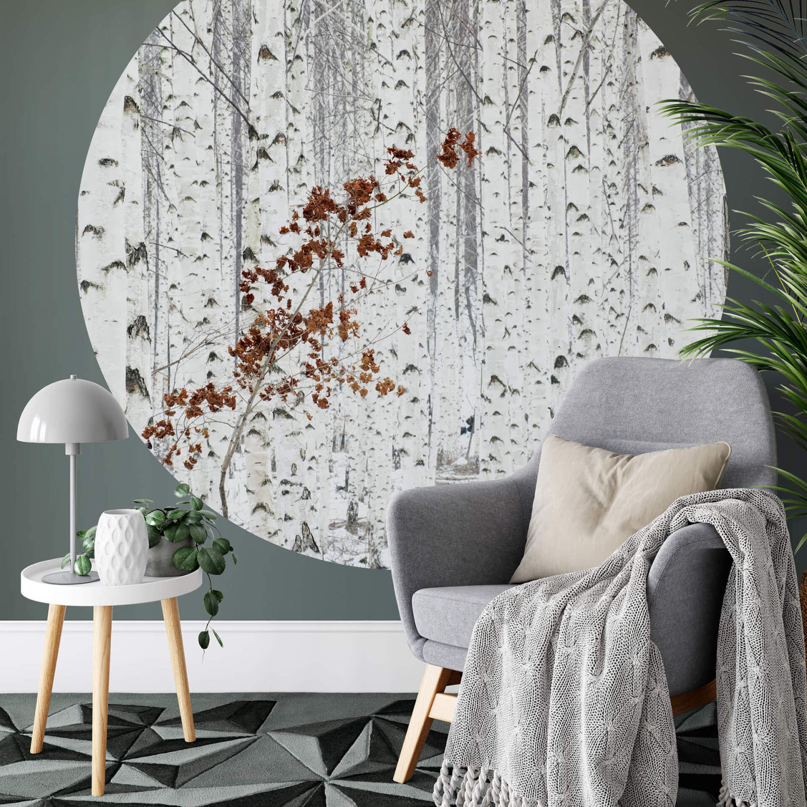 Fototapete DESIGNWALLS 2.0 - weiß-grau - Birkenwald - 1,4 Meter