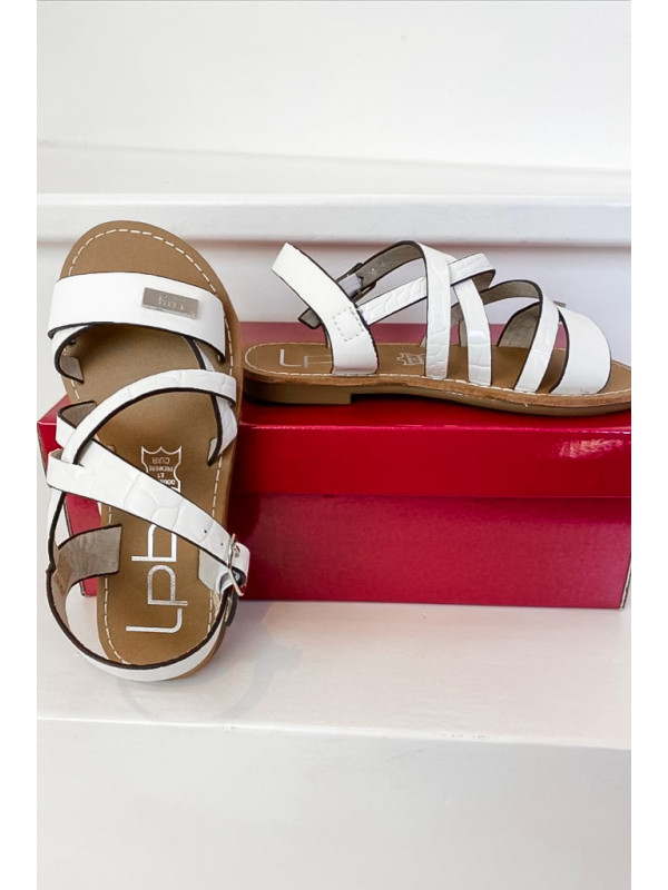 Sandales enfant Bianka Blanches Croco - Les Petites Bombes