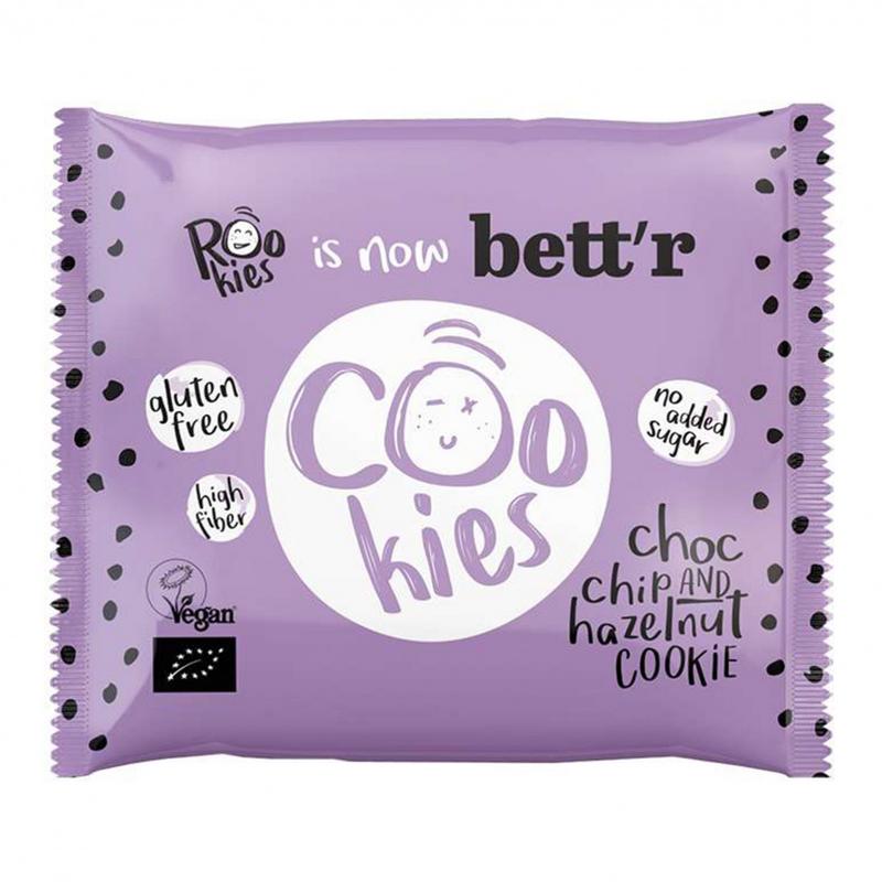 Rookies Cookie Choc Chip & Hazelnut Glutenvrij Bio (40 gr)