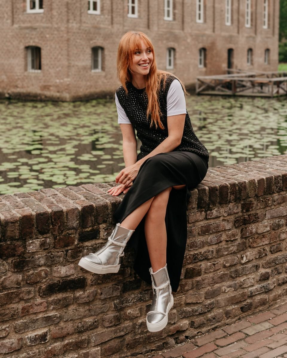 AGL Rosy Zilver Dames Enkelboots