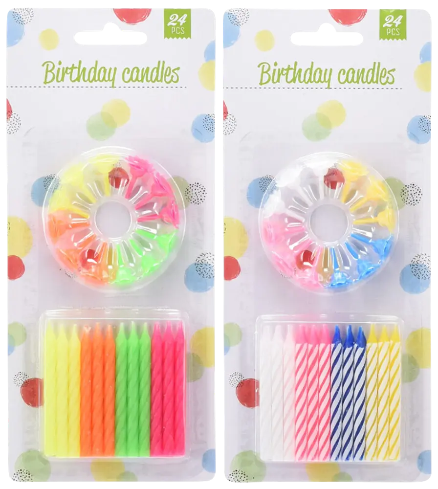 Kagelys med holdere 12-pak - assorterede varianter