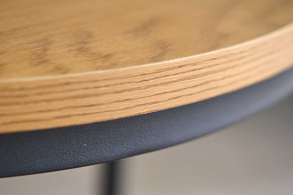 Runde Beistelltische 2er Set ELEGANCE 45cm natur Wildeiche-Design Holz schwarzes Metallgestell
