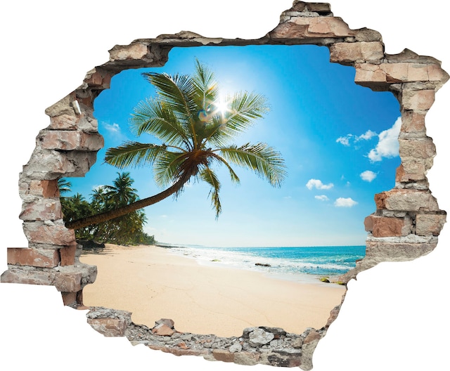 queence Wandtattoo »Paradies« Wandsticker, Wandbild, selbstklebend, 3D, Wanddurchbruch