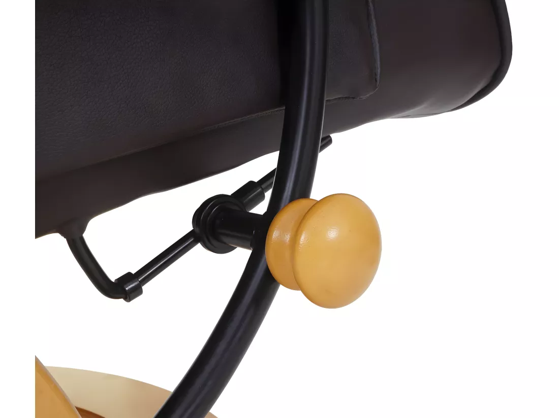 Fauteuil relax Edmonton avec pouf, marron, nature