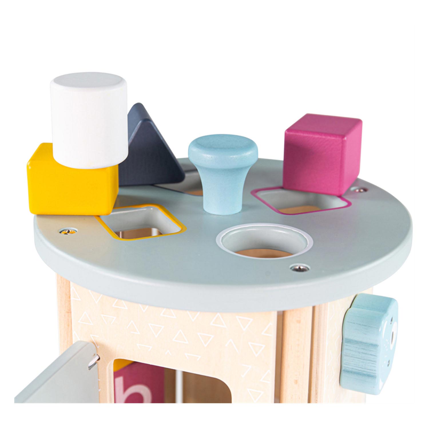Bigjigs Rollende Activiteitenbox en Vormenstoof van Hout, 5dlg.