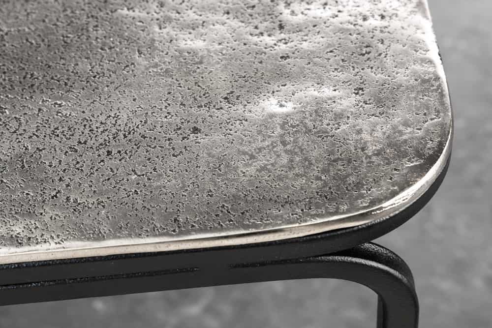 2er Set Couchtisch ABSTRACT 60cm gold silber schwarz Metall handmade