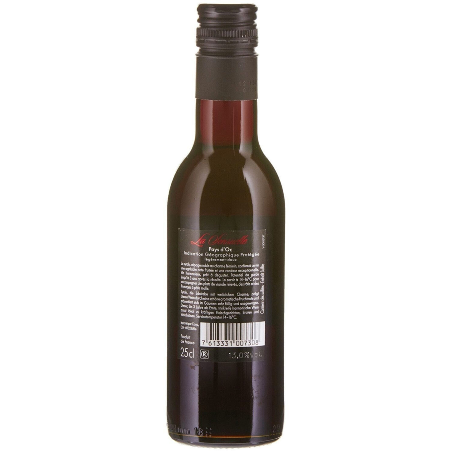 La Sensuelle Syrah Vin de Pays d'Oc IGP -25cl
