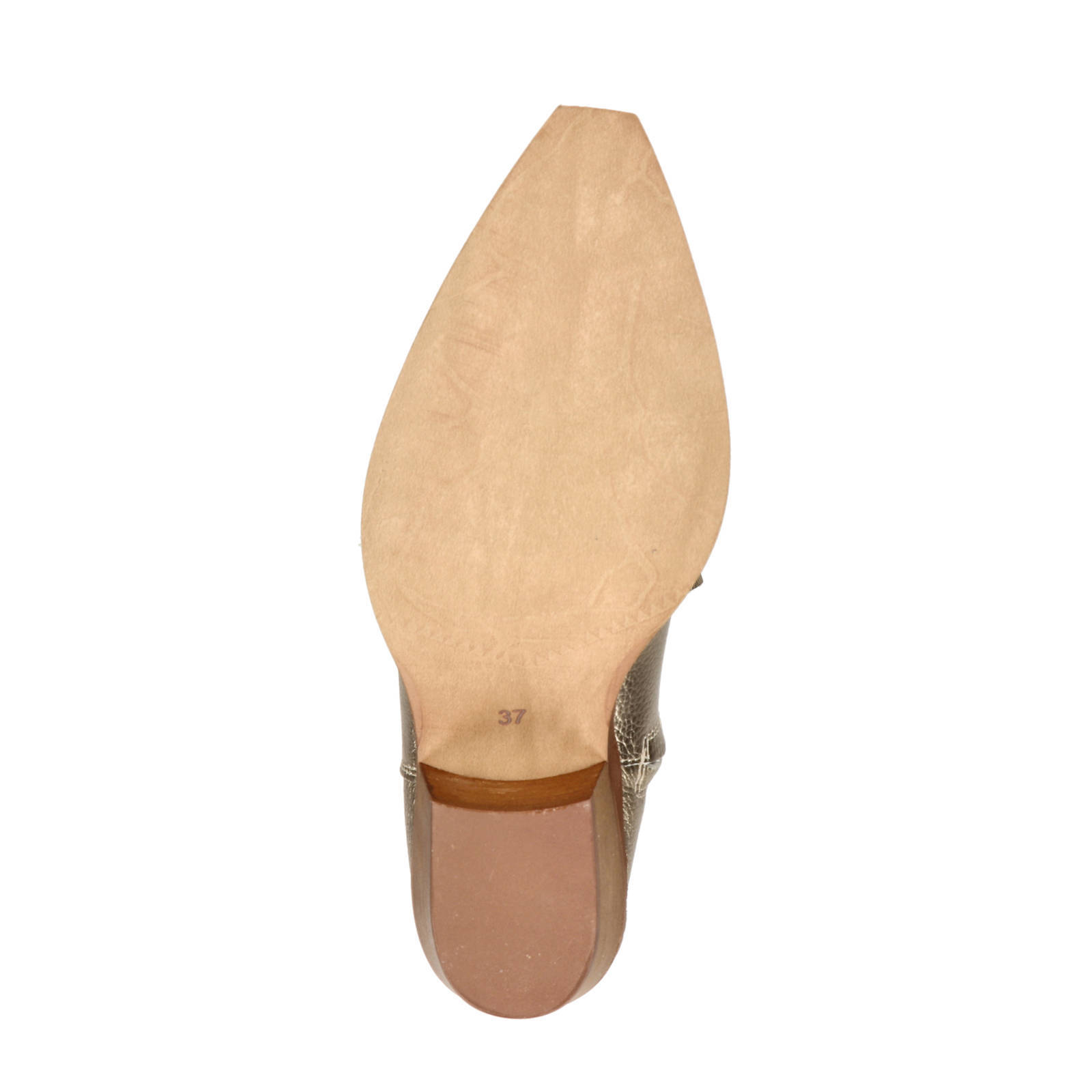 Nelson leren cowboylaarzen goud metallic