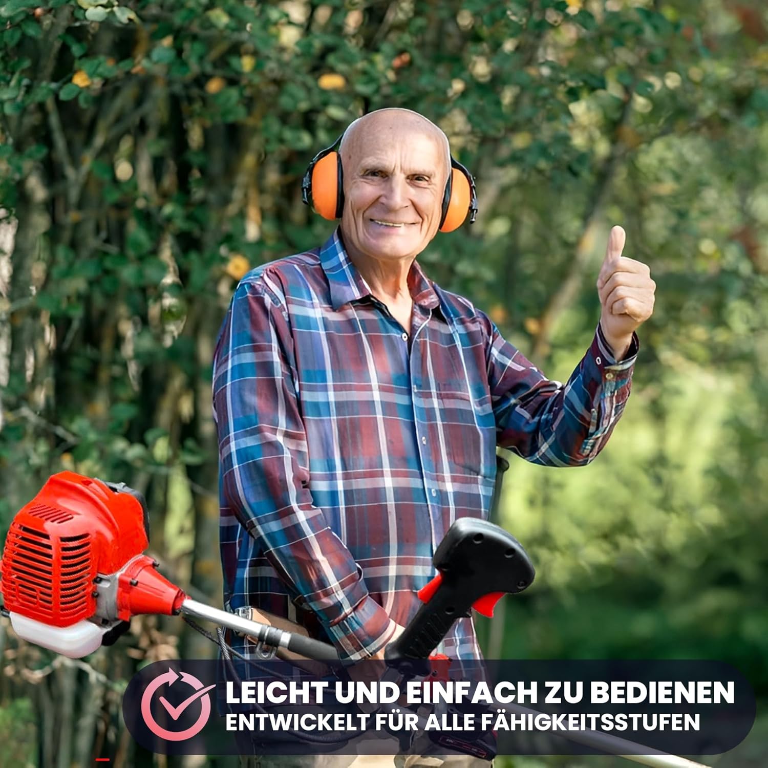 BU-KO 52cc Benzin-Rasentrimmer Garten Multitool - Elektrischer Druckknopf & Zugschnurstart | 3-in-1 Freischneider, Rasentrimmer & Stahldraht Unkrautschneider | Schwerlast, Leistungsstarker 3HP Motor