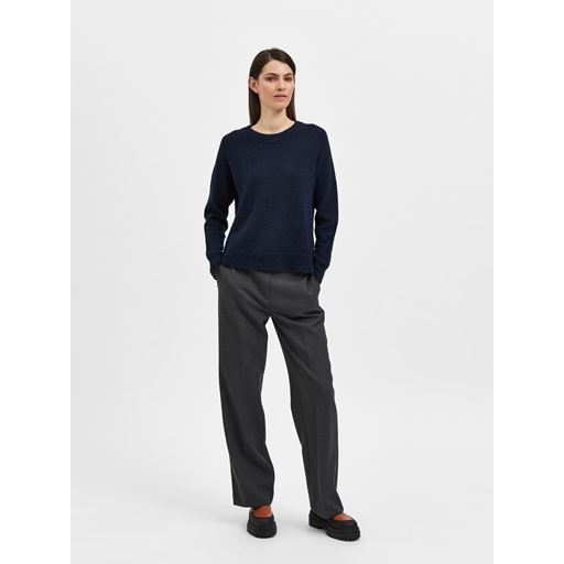 Selected Femme Lulu Striktrøje, Dark Sapphire, XL