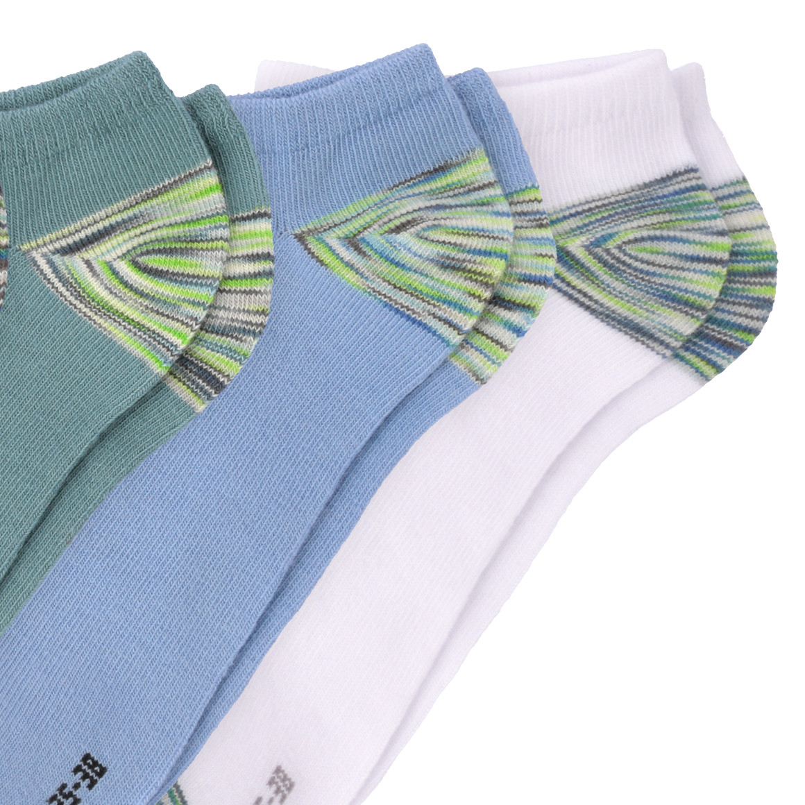 4 Paar Jungen Sneaker-Socken im Set dunkelgrün / weiss / hellblau