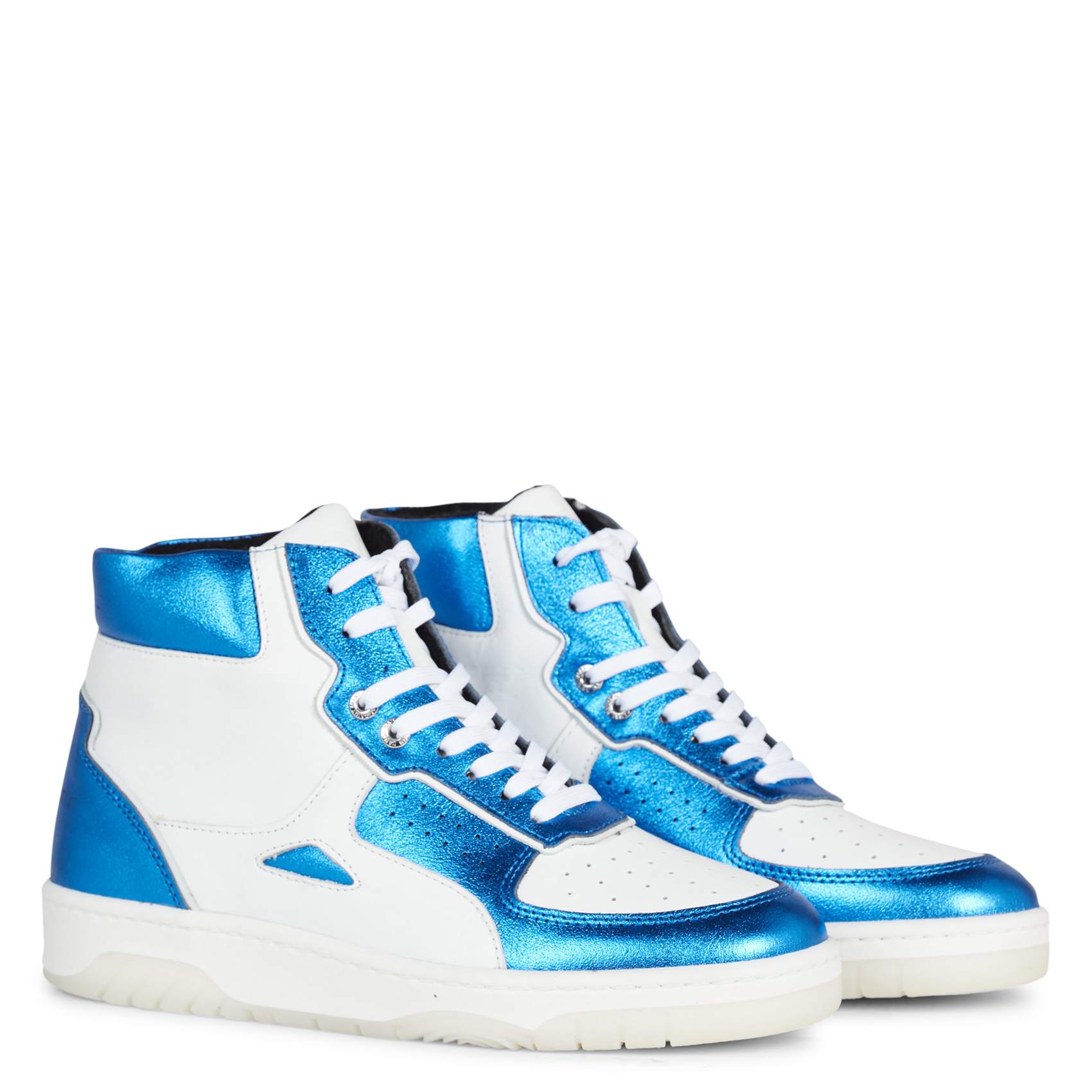 LEOPOLD - Baskets montantes en cuir| Bleu