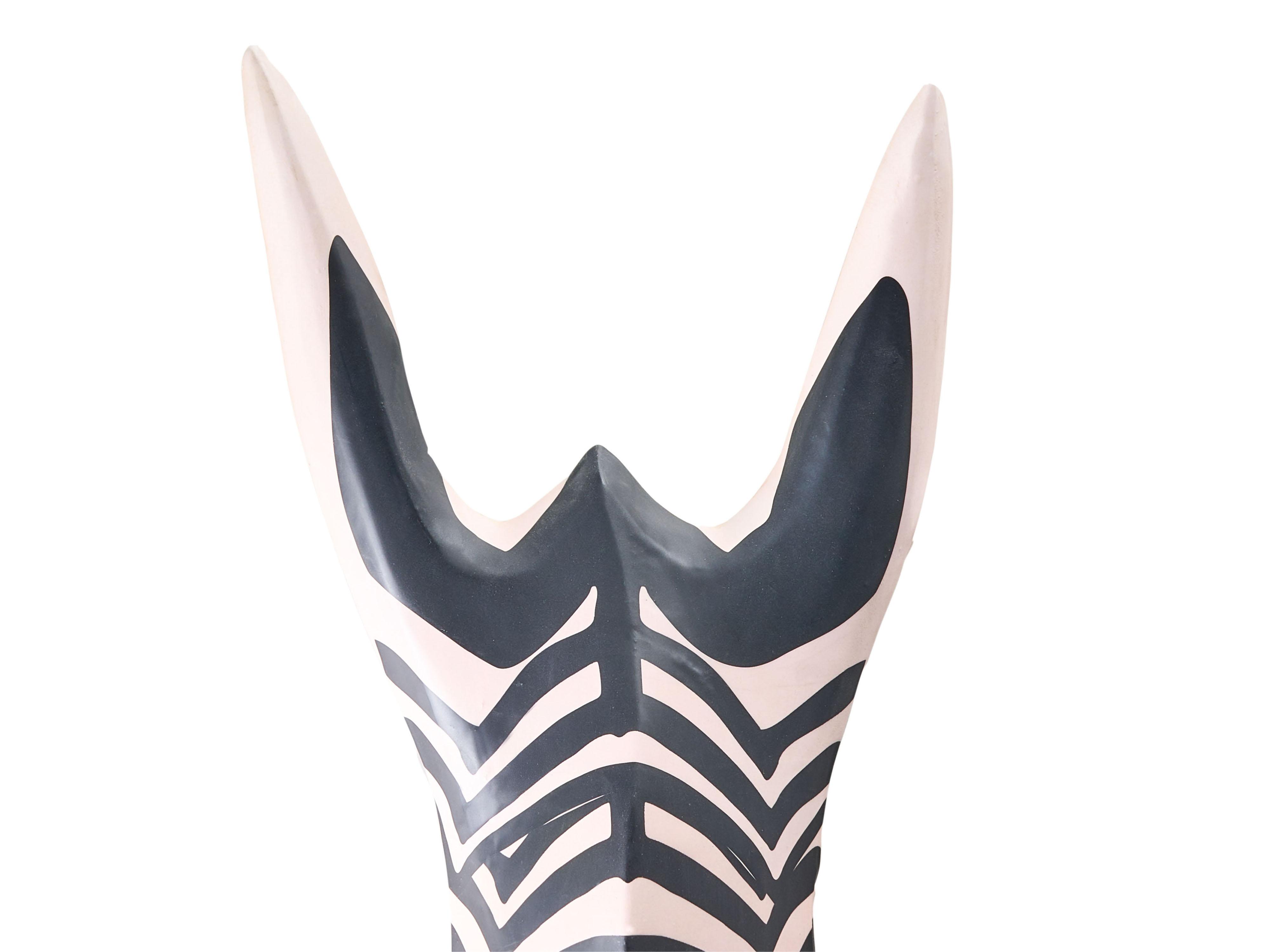 Wanddecoratie Zebra GBOKO Mangohout 80 cm Zwart/wit