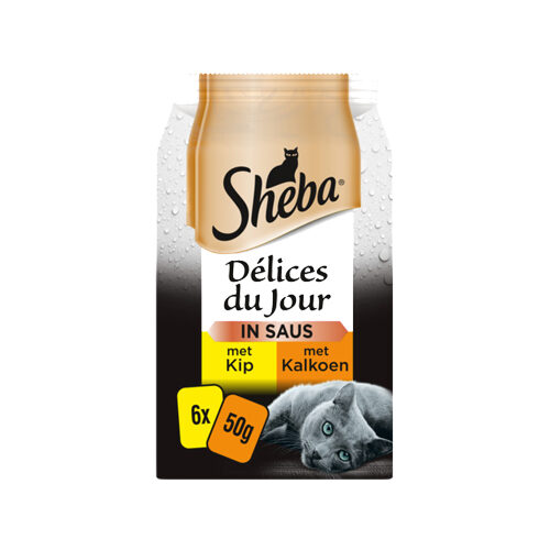 Sheba Délices Du Jour Kip & Kalkoen in Saus