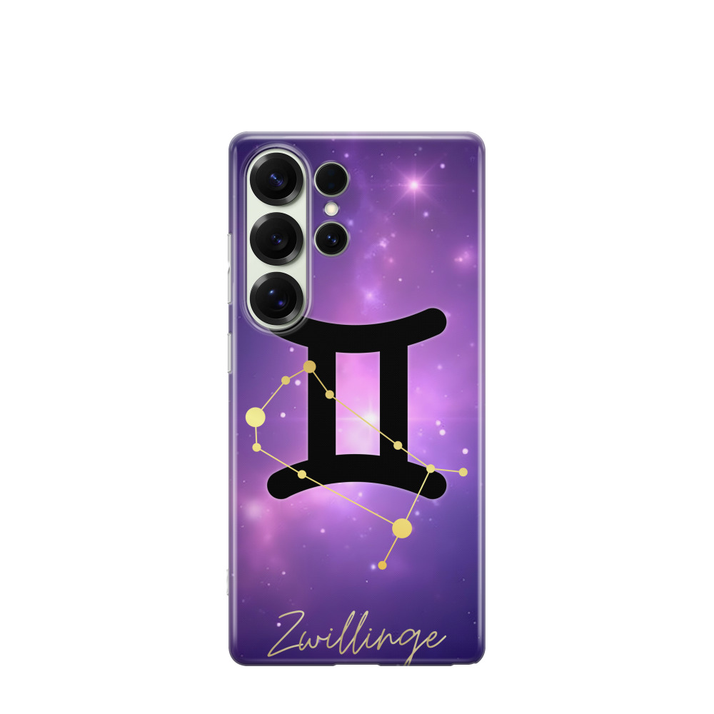 Samsung Galaxy S25 Ultra Gummi Hülle Zwillinge 1 - Lila-Violett