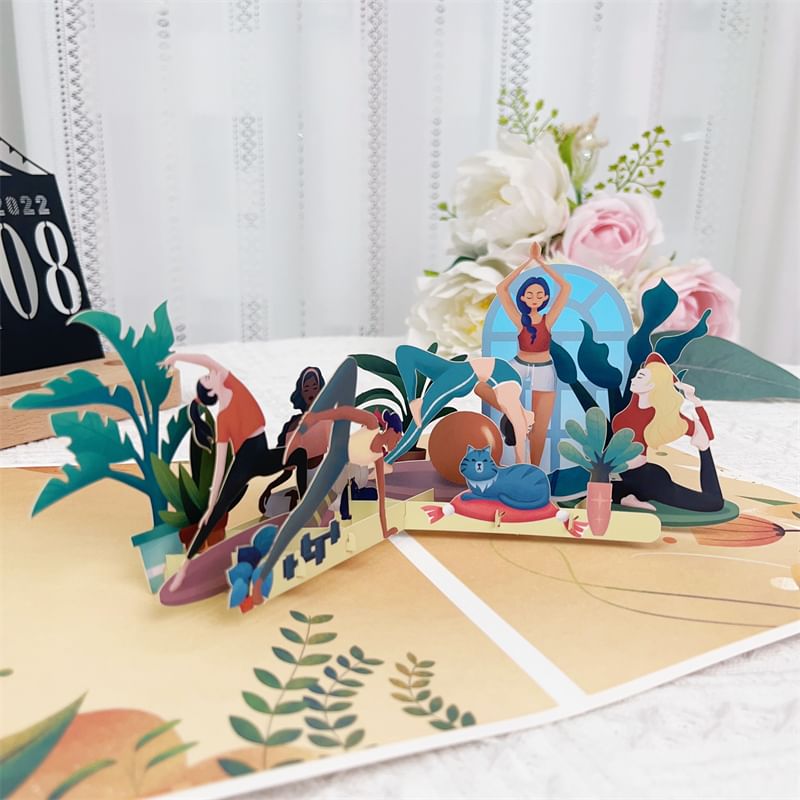 ekapop - Yoga 3D Wenskaart