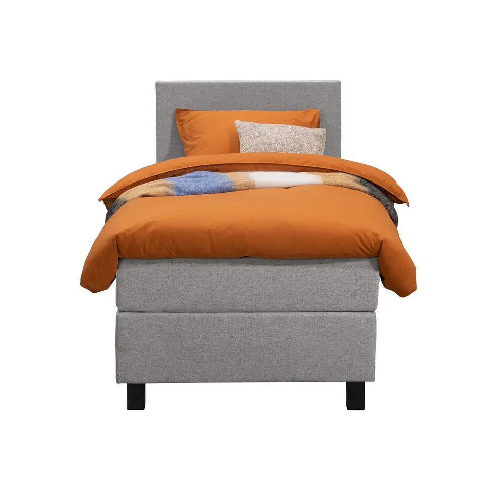 Boxspring Liv egaal - lichtgrijs - 90x200 cm - vierkante poot