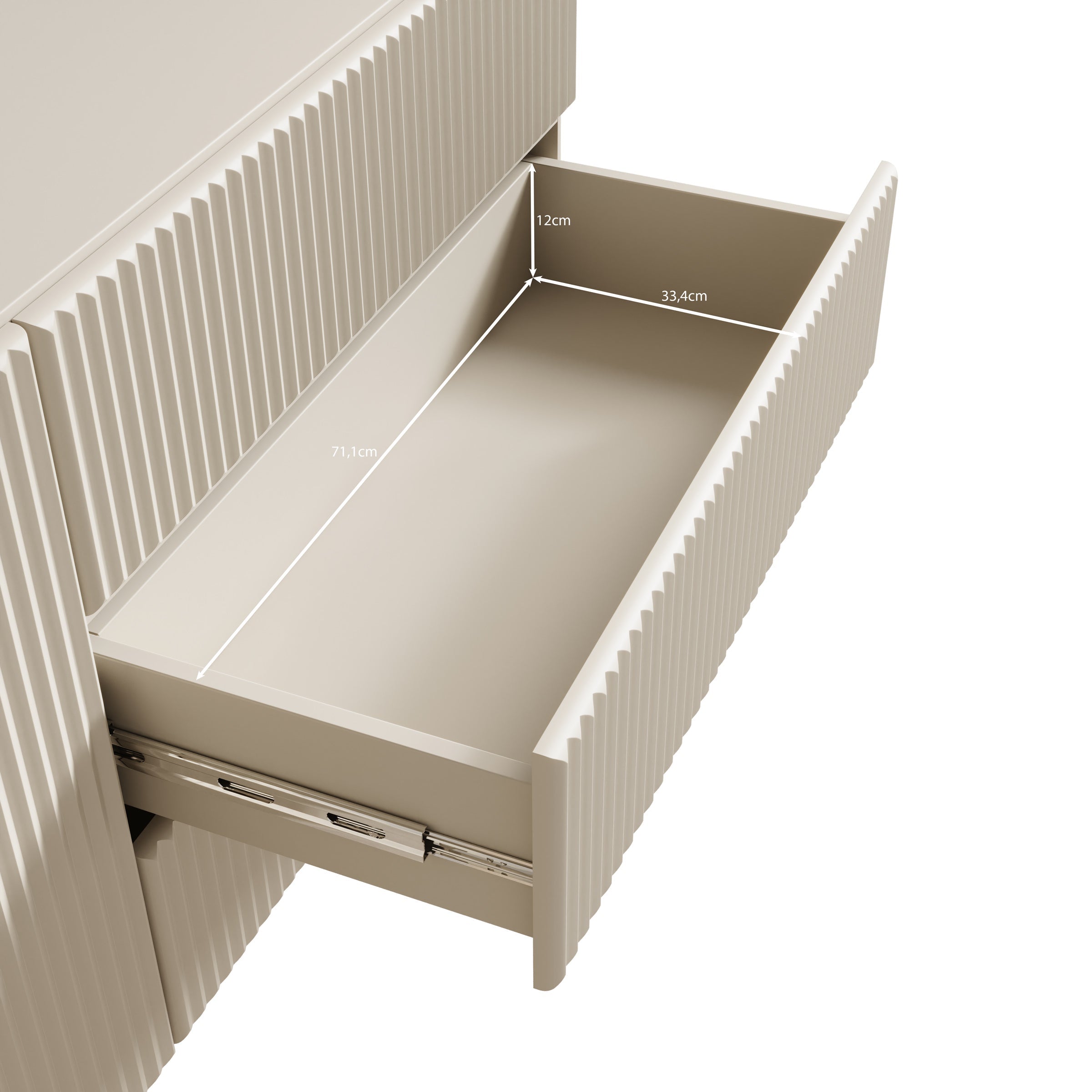 Meubella - Marajo - Dressoir - Beige - 177 cm