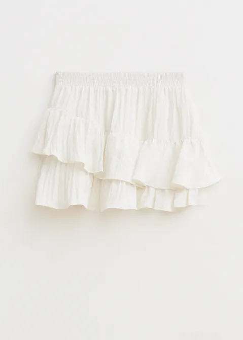 Skort met ruffles off-white (WIT.O)