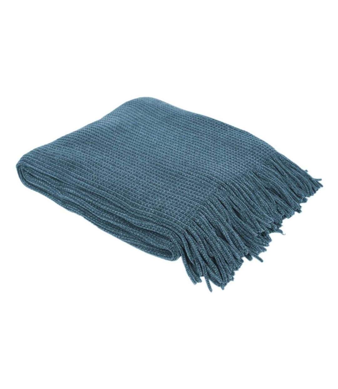 Plaid chenille en polyester avec franges 120 x 150 cm