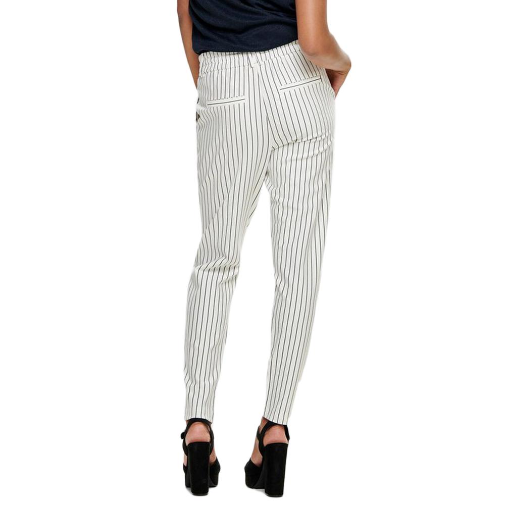 Only Pantalon Blanc à rayures Femme Only Poptrash