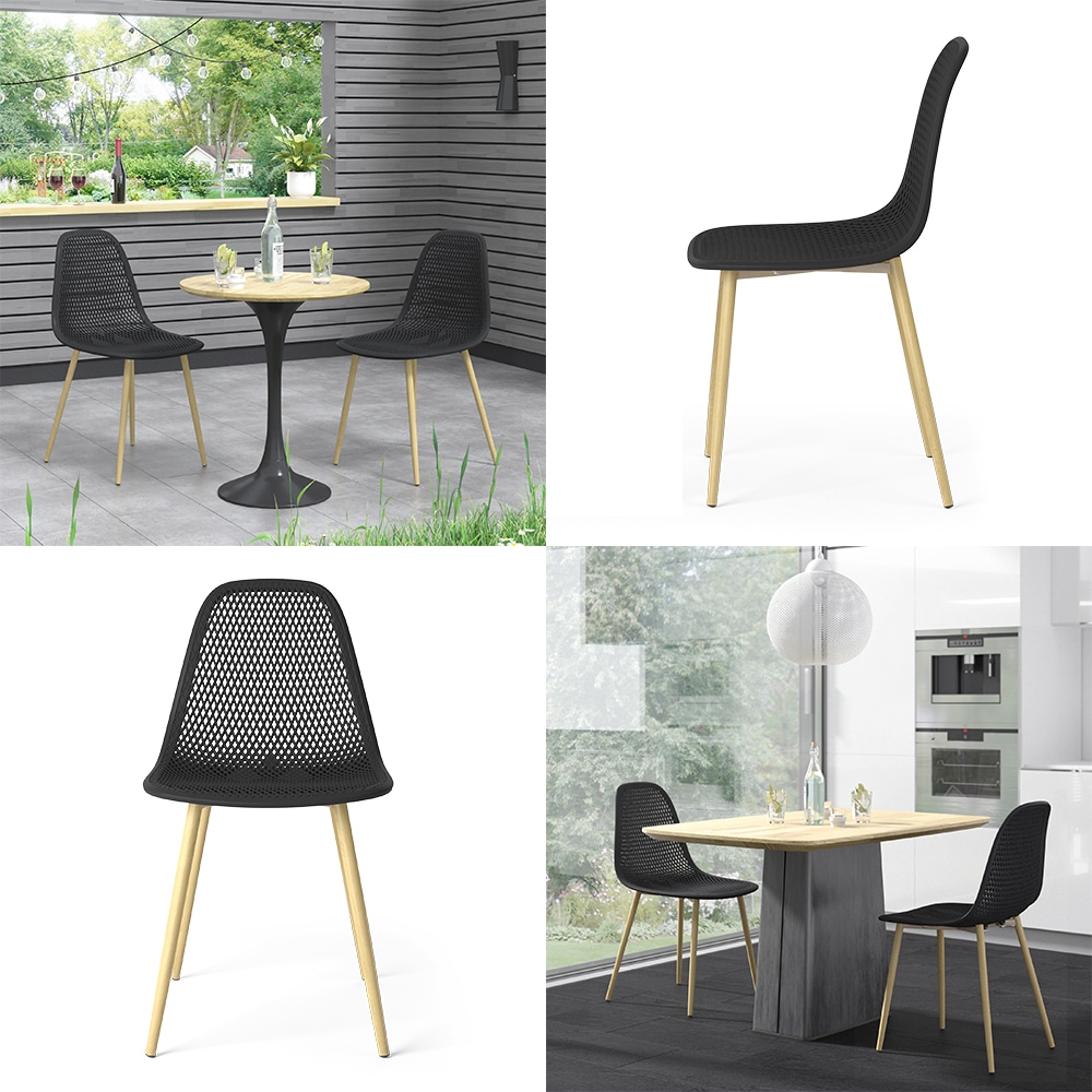 Vicco Esszimmerstuhl Küchenstuhl Terrassenstuhl Joko Schwarz modern Balkonstuhl Sitzschale Stuhl
