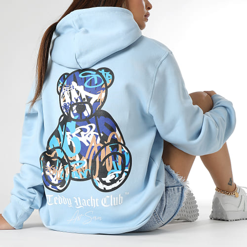 Sweat Capuche Femme Art Series Blue Bleu Ciel