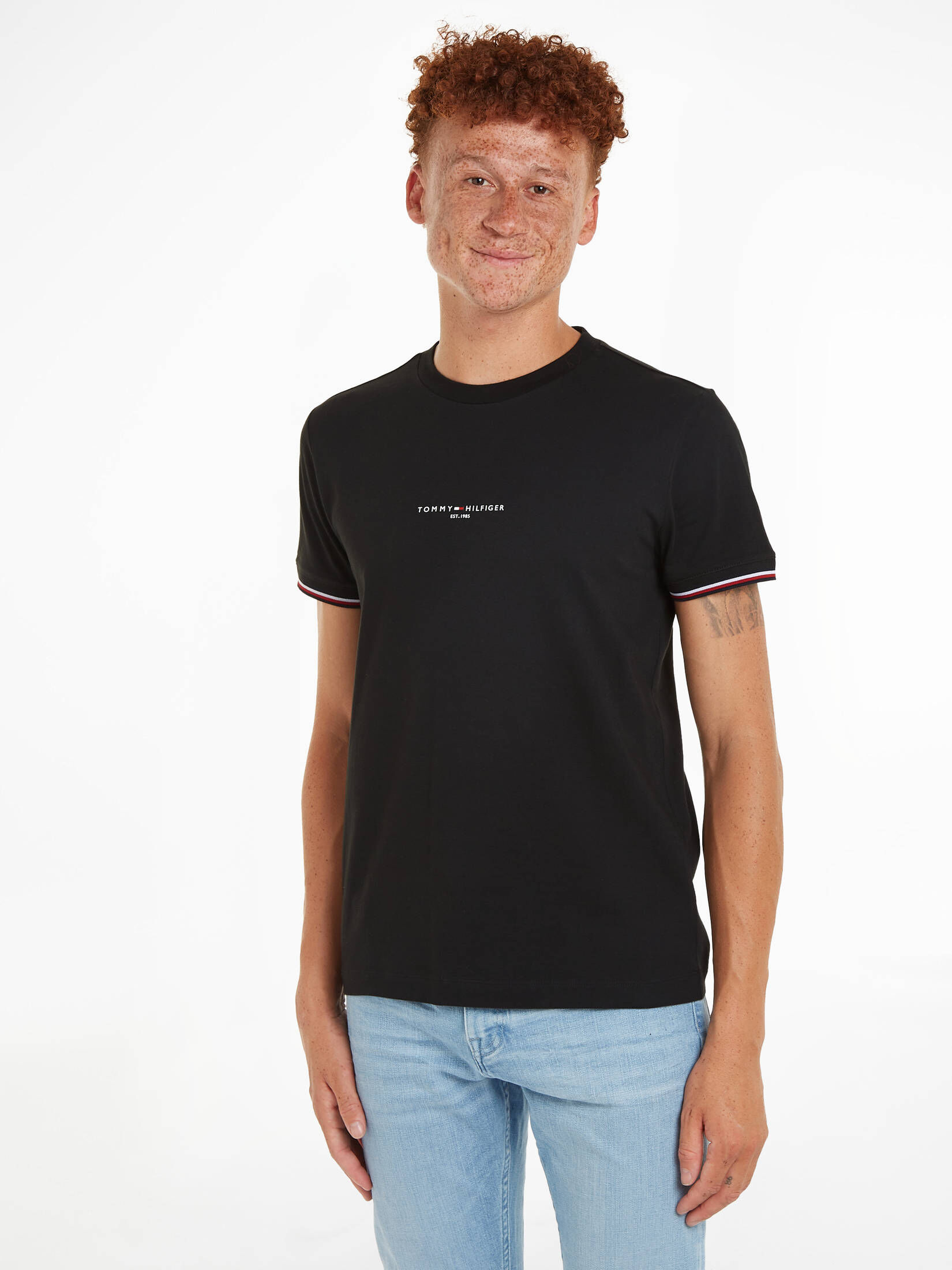 Tommy Hilfiger| Herren T-Shirt TOMMY LOGO TIPPED TEE Slim Fit