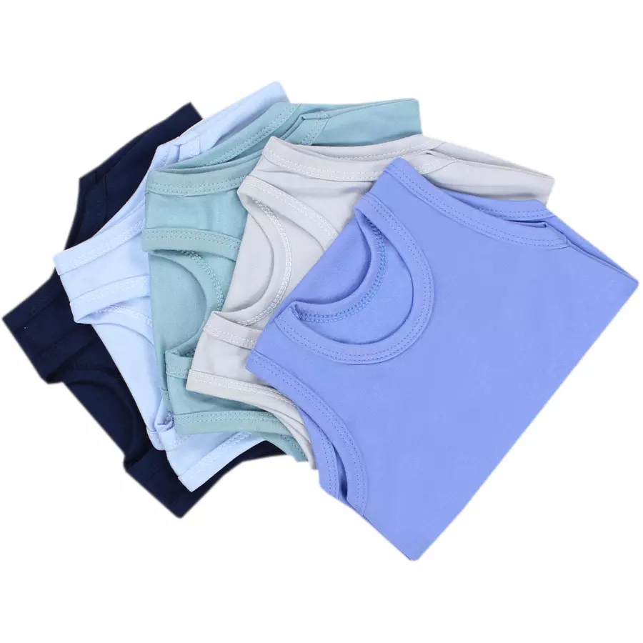 TupTam Baby Jungen Achselbody 5er Pack hellblau