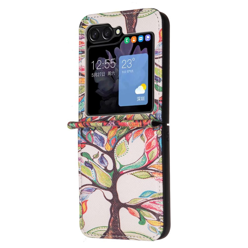 Samsung Galaxy Z Flip7 FE / Z Flip6 Leder Hardcase Schutzhülle - Blühender Baum