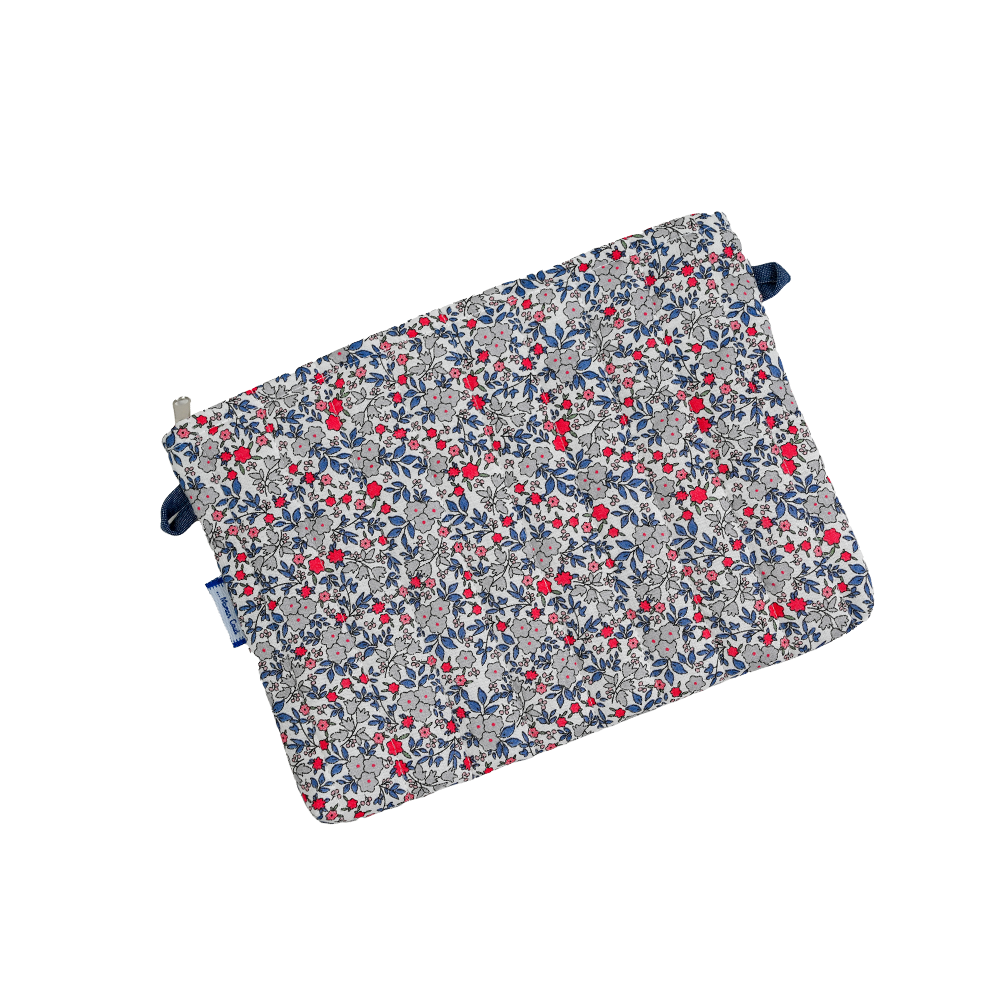 Mini Pochette Tissu Serenade Rouge Gris
