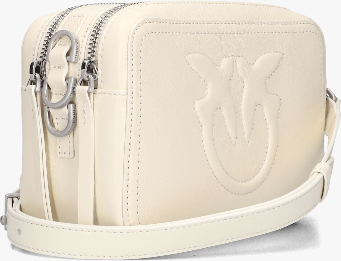beige pinko schoudertas carrie camera bag