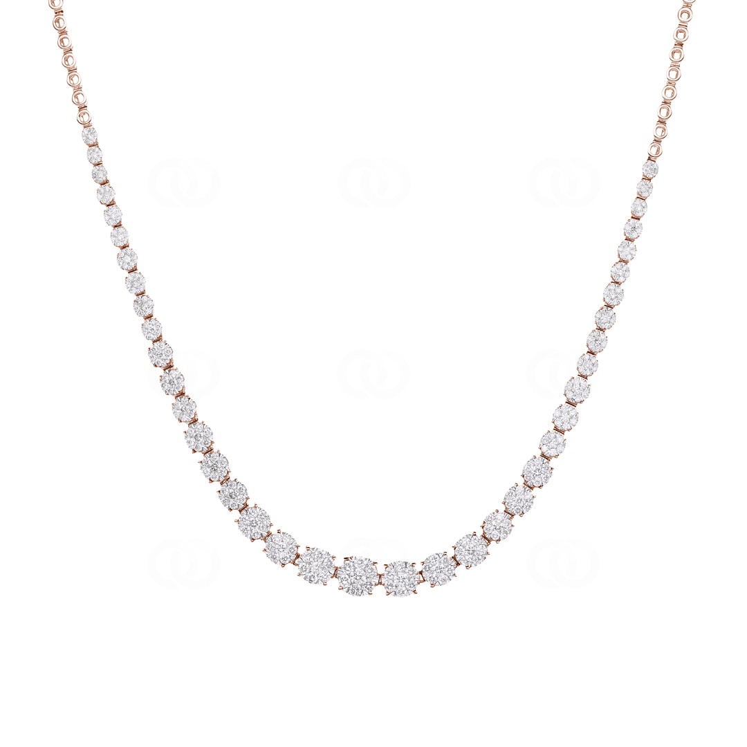 3.00 Karat Diamantencollier 750/18 K Roségold