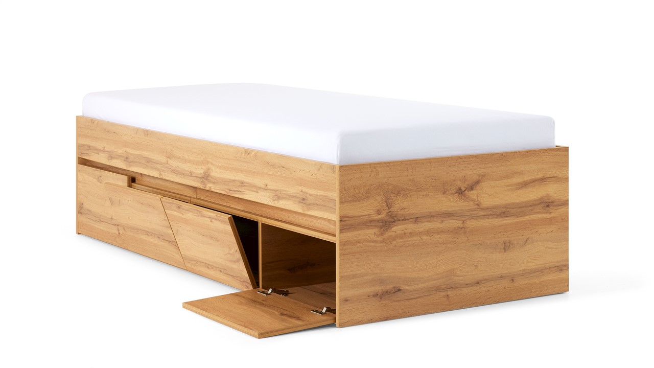 Opbergbed Barn met kleppen oak wotan