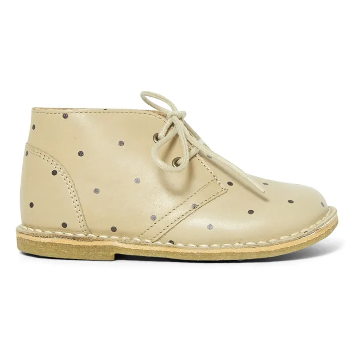Konges Sløjd Bottines à Lacets en Cuir Chaton | Beige