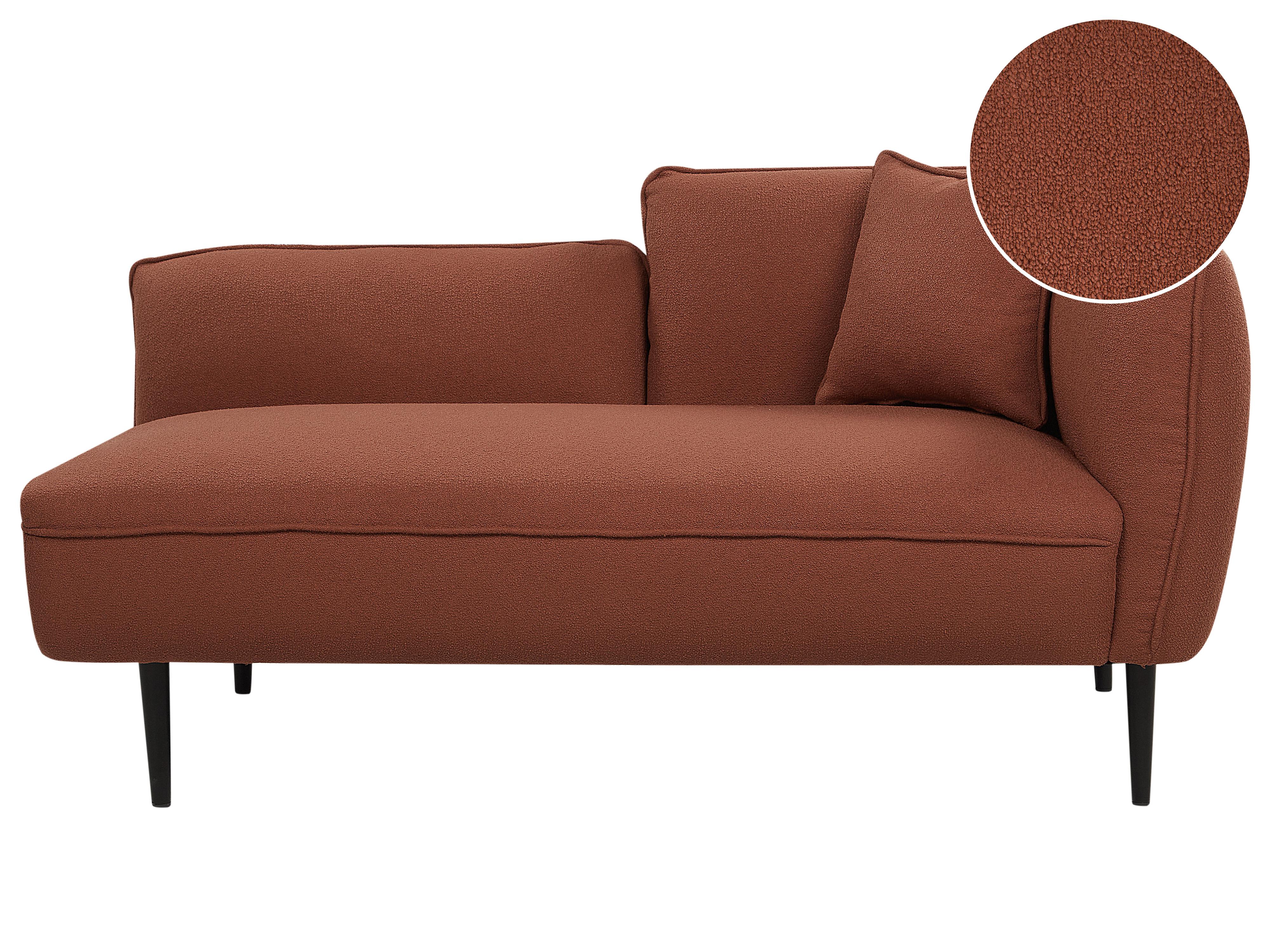 Rechtszijdige chaise longue CHEVANNES Bouclé Donkerrood
