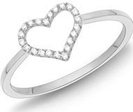 18 karaat witgouden ring hart 22 Diamanten 0.11 ct.
