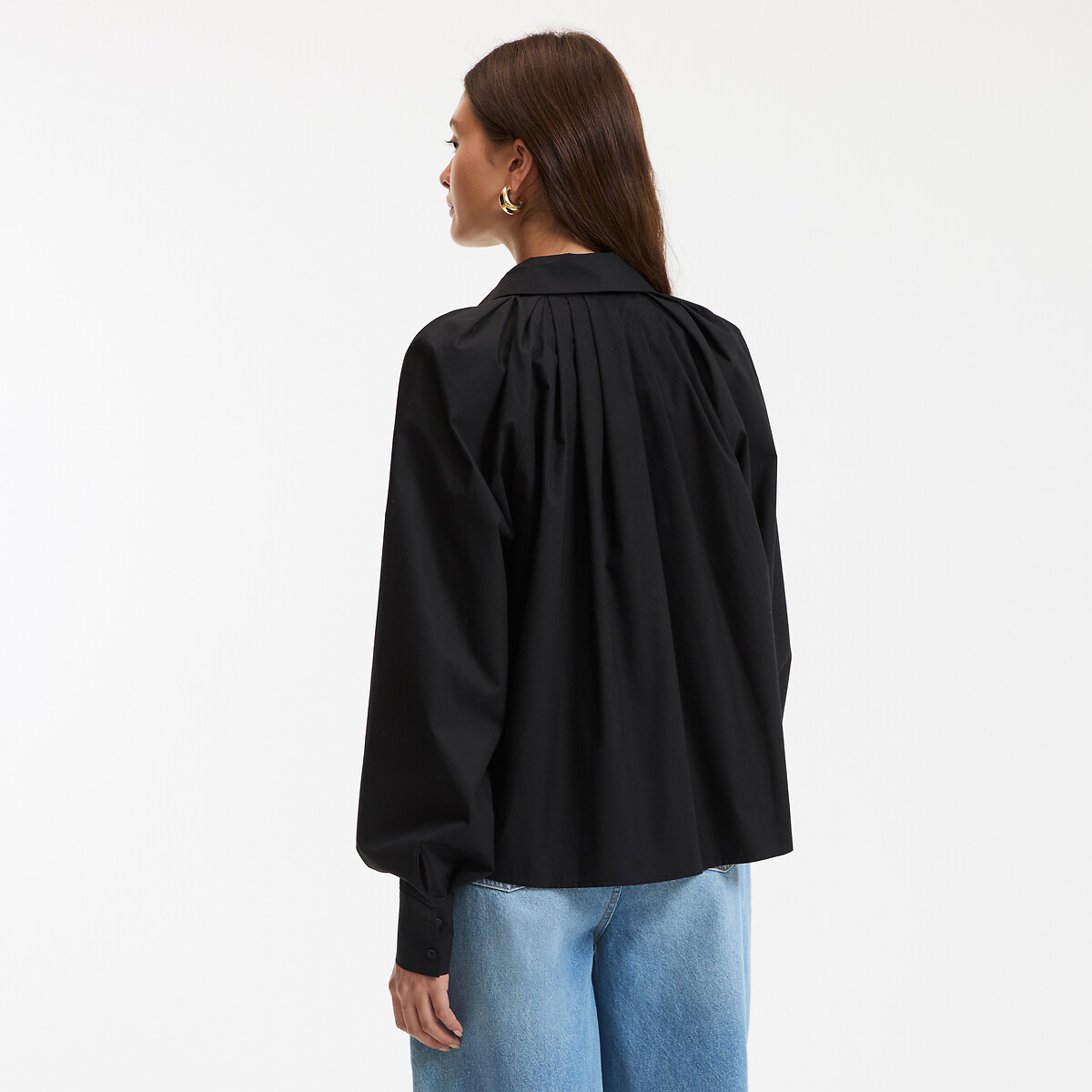COLEÇÃO LA REDOUTE<br>Camisa larga de algodão, mangas compridas