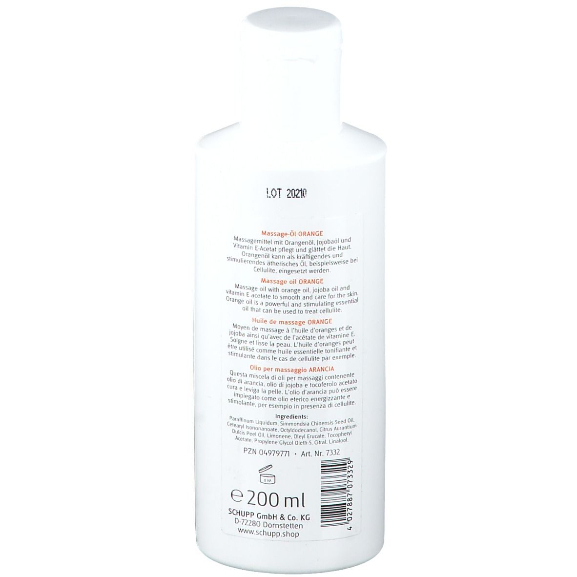 SCHUPP Massageöl Orange