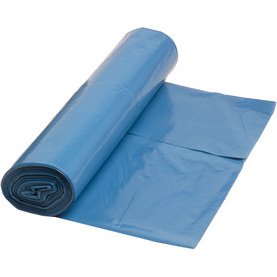 Sac poubelle, 70 litres, en LDPE, bleu