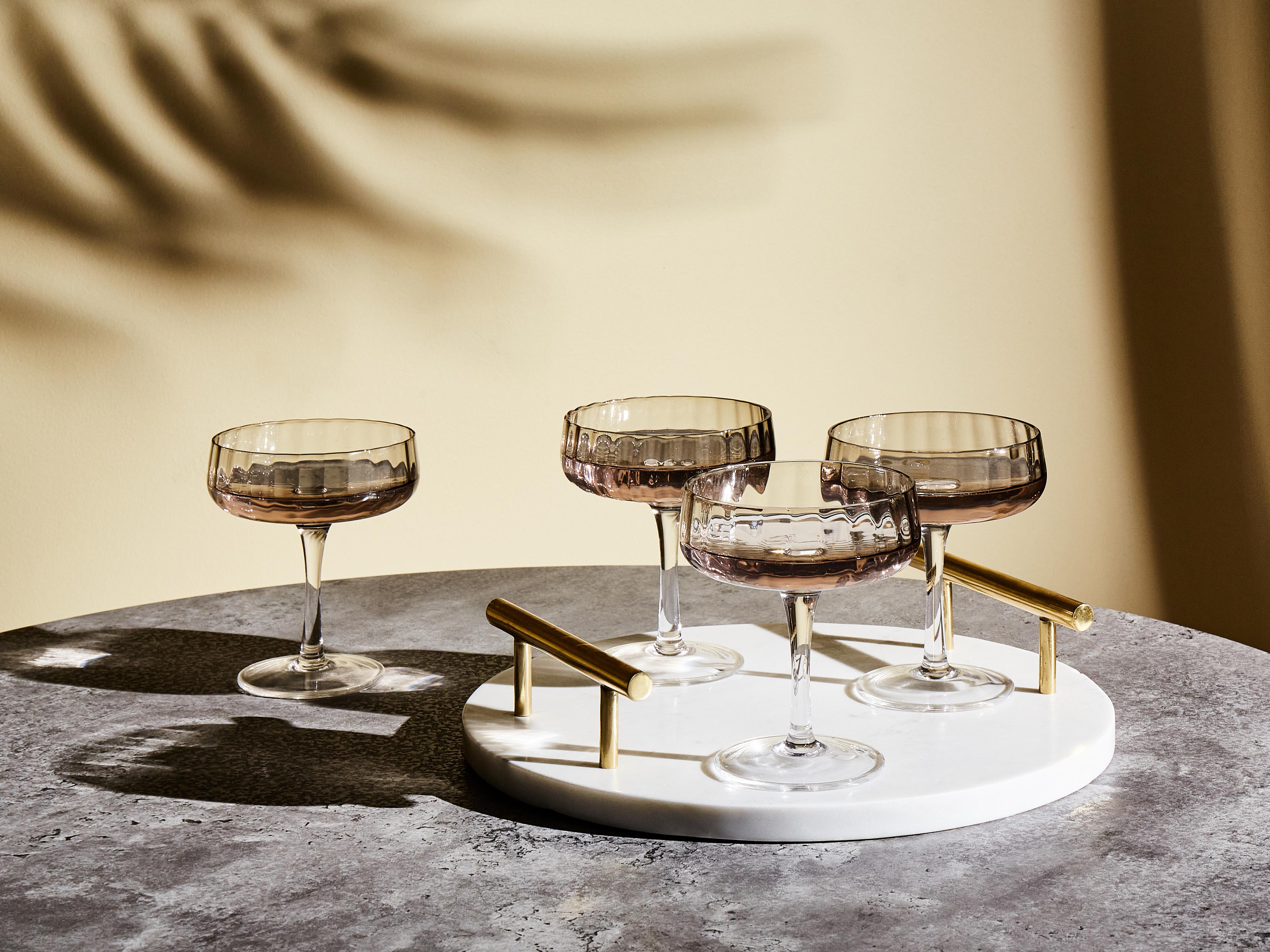 Set van 4 champagne coupes QUARTZ 170 ml Grijs