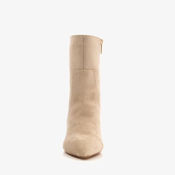 Blue Box dames enkellaarsjes met hak beige