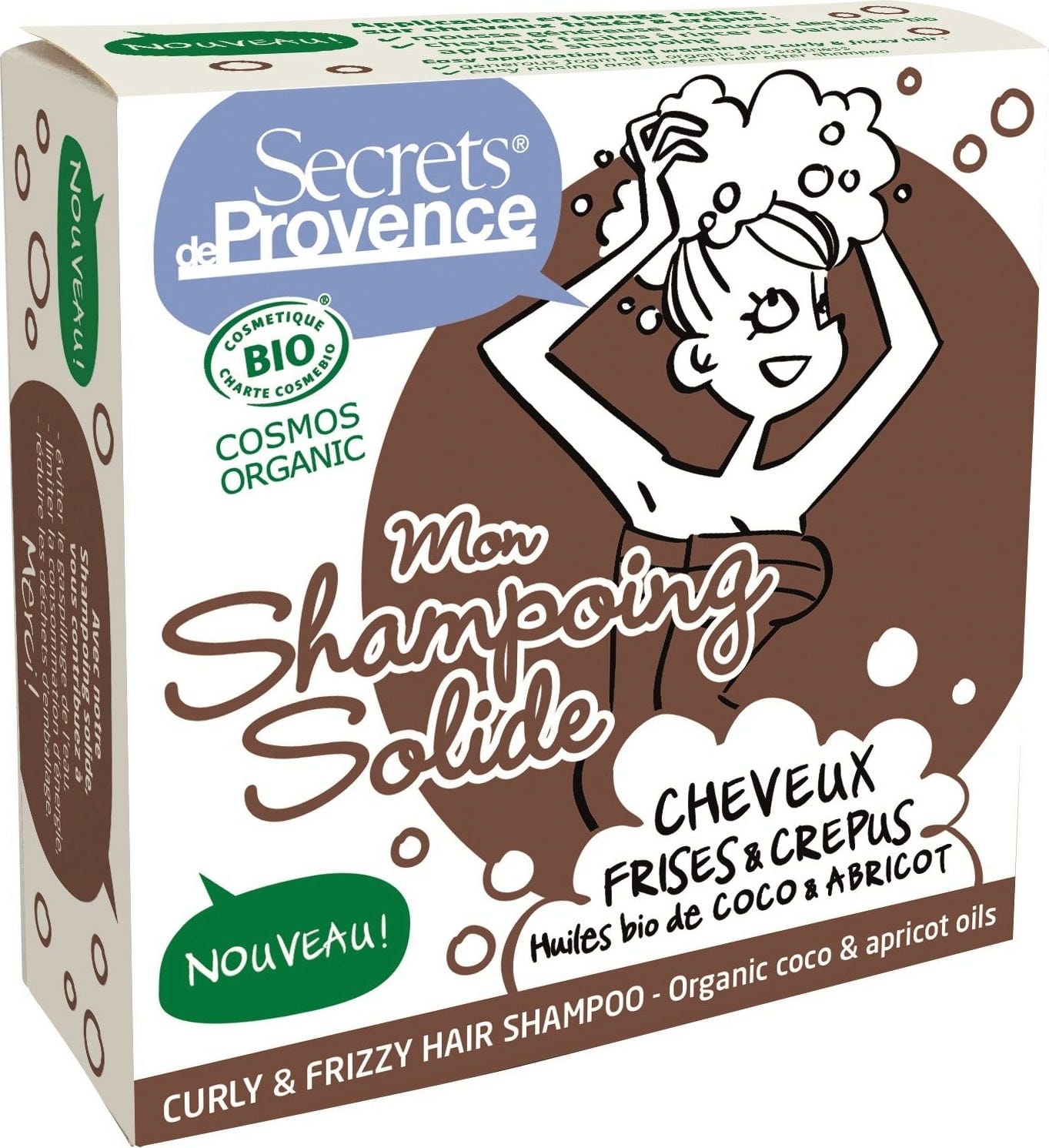 Secrets de Provence  Festes Shampoo für gelocktes & krauses Haar, 85 g