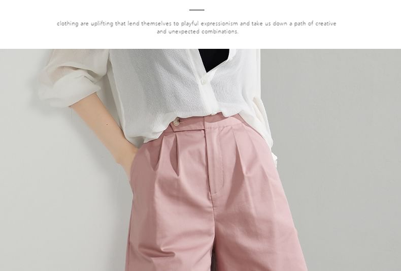 Kwuartz - Hoge taille effen shorts