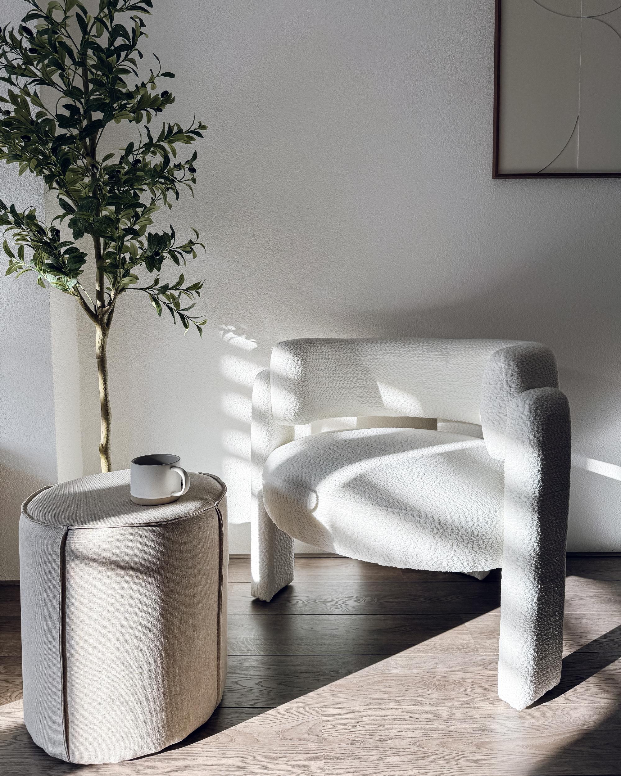 Poef SEDONA Kunstlinnen Beige