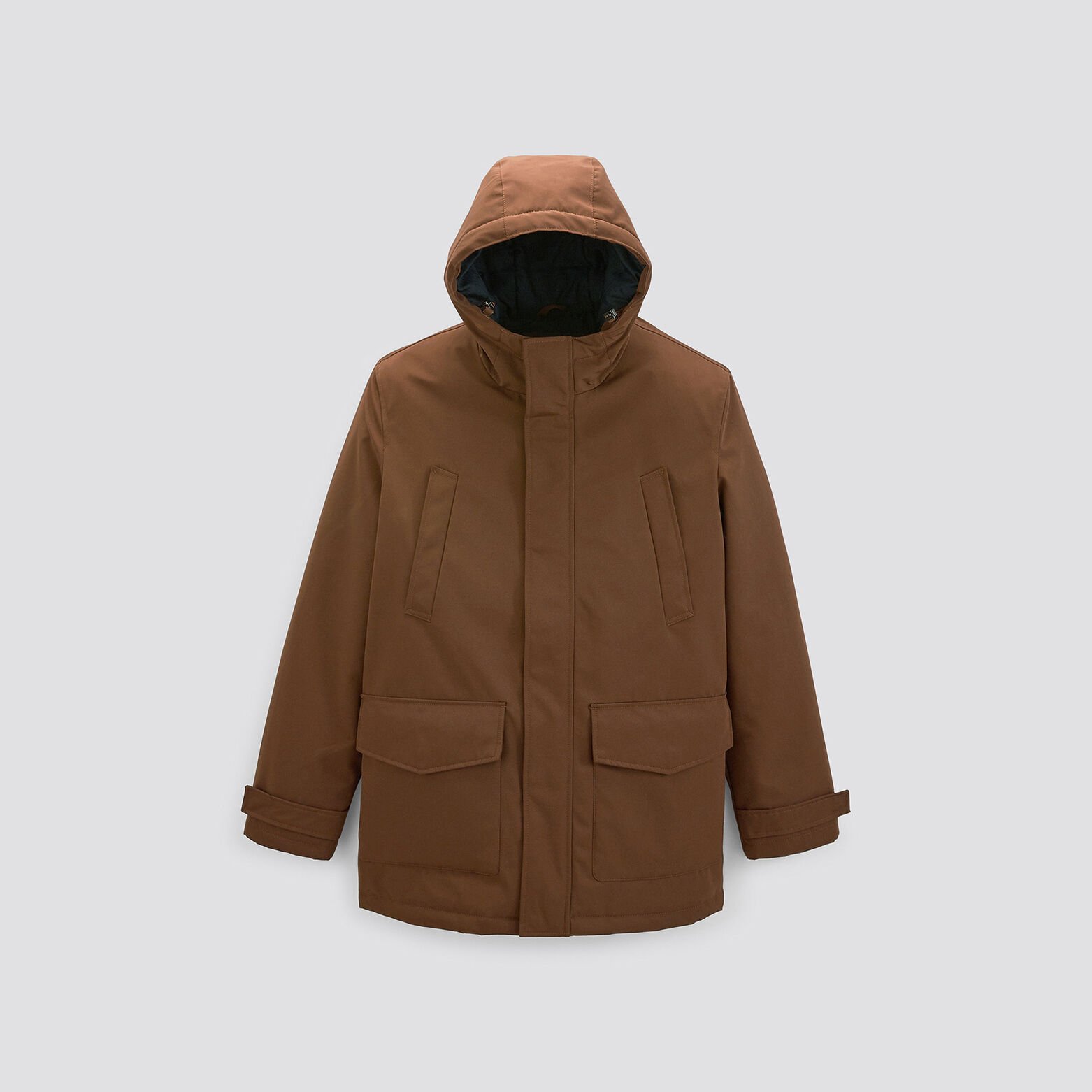 Parka courte à capuche Camel