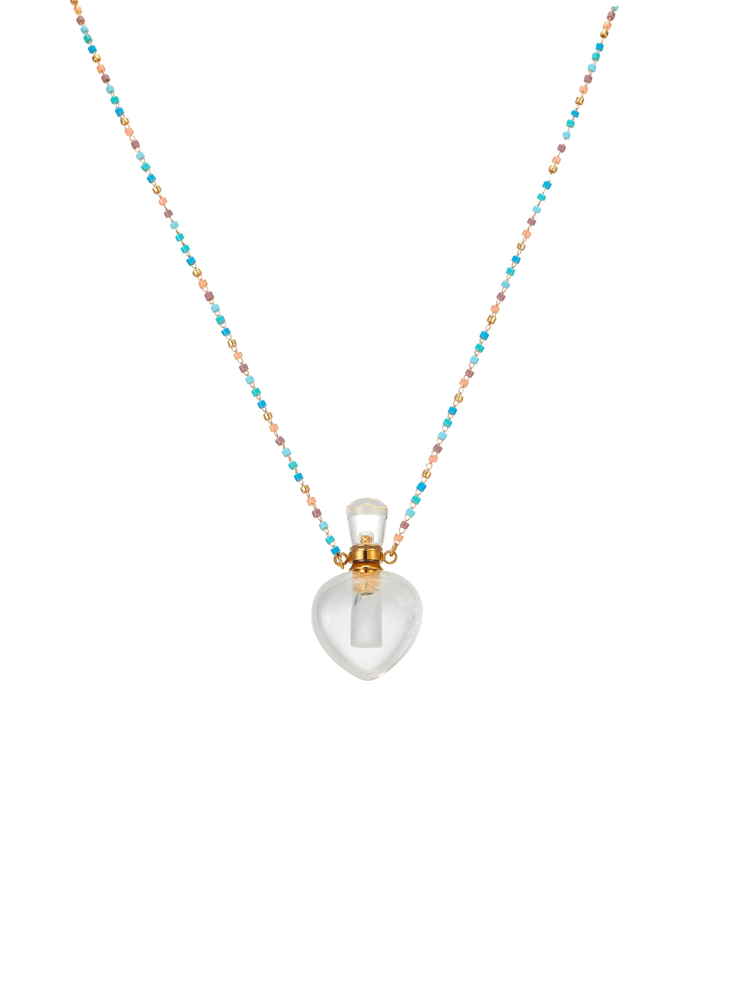 HUMEY - Collier sautoir en laiton et perles | Doré