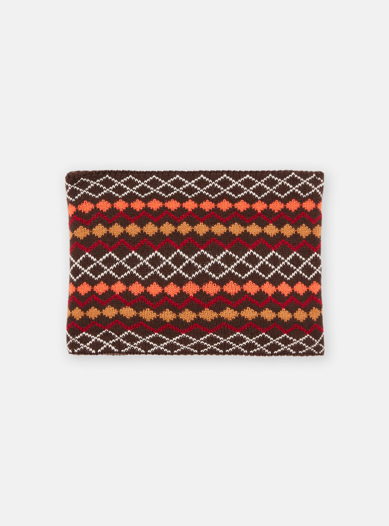 Snood ébène à motif jacquard pour garçon
