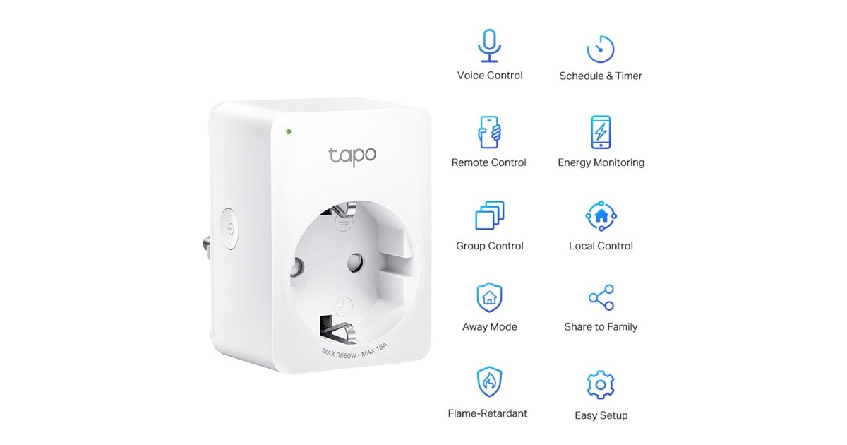 TP-LinkTapo P110 (2-pack) Mini smart wifi-stopcontact schakel stekkerdoos  (Wit, 2 stuks)